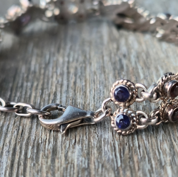 Nicky Butler 925 Sterling Silver Designer Amethyst Peridot Garnet Bracelet NB 💜 - Picture 13 of 16